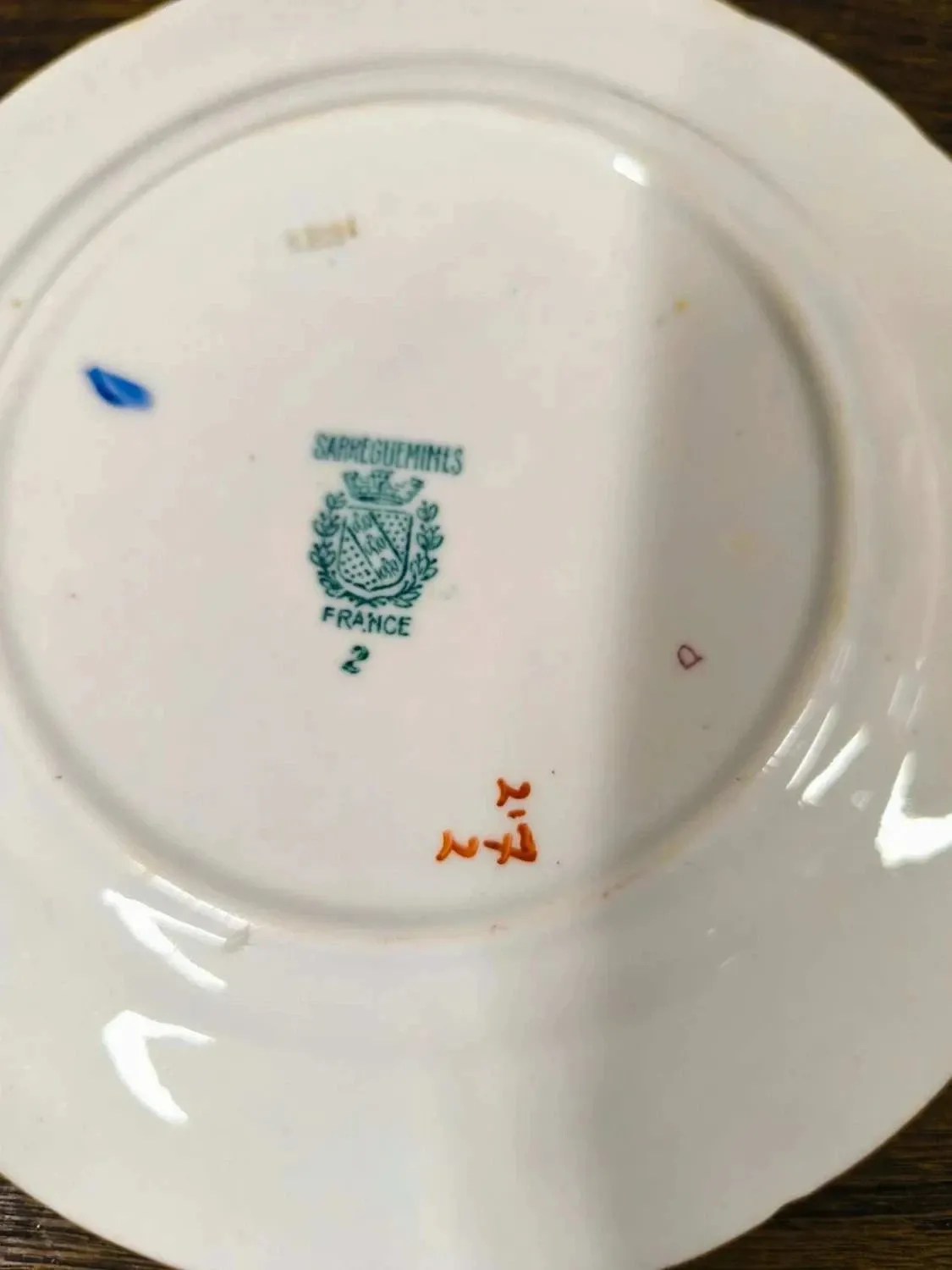 Lot de 4 assiettes à dessert Sarreguemines minton