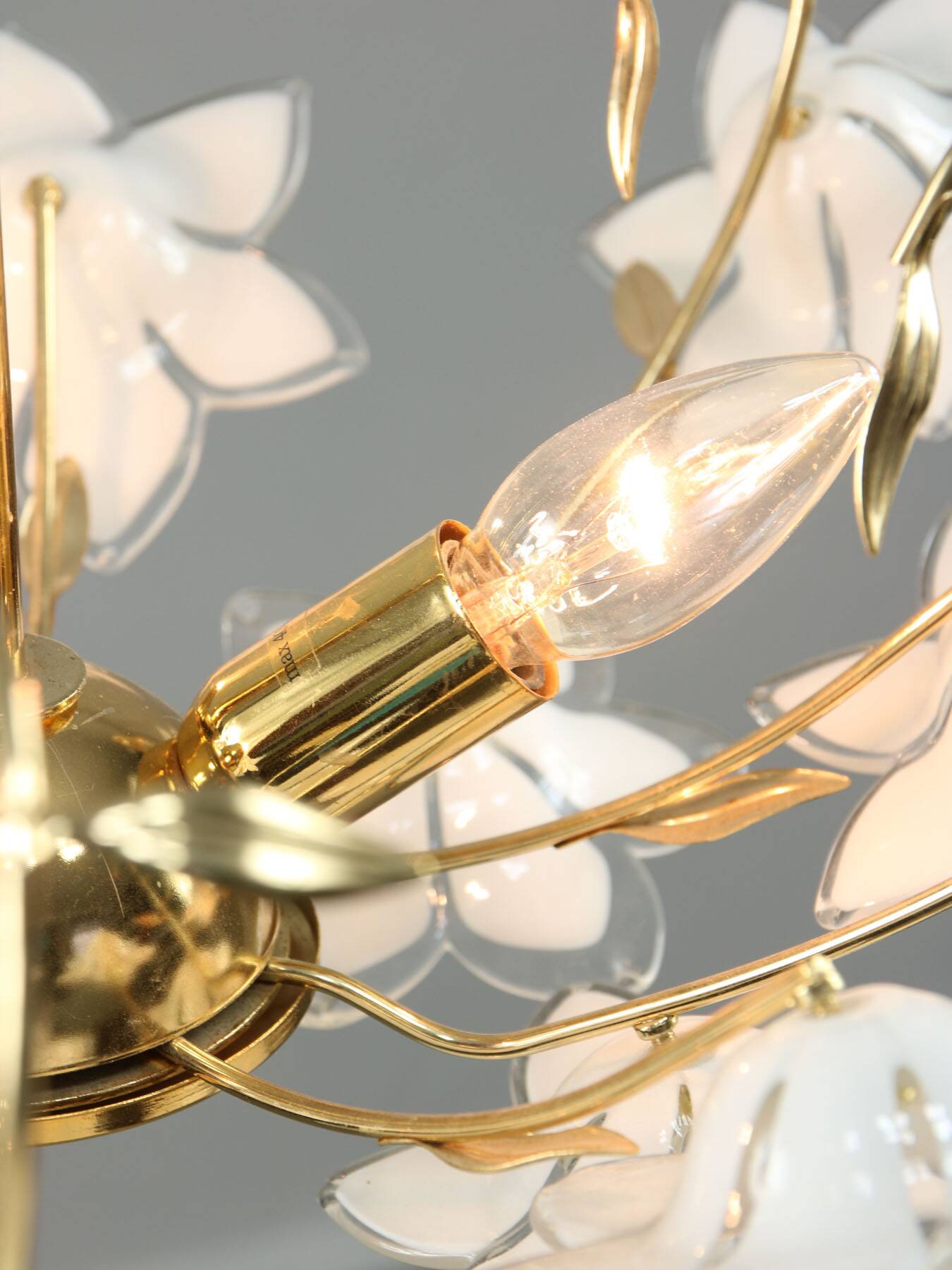 Vintage Italian Murano Glass Flower Chandelier