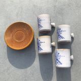 4 ceramic cups and saucers