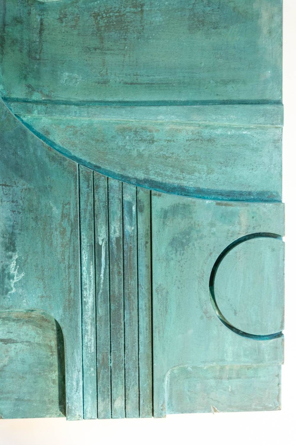 Victory of Segonzac. Sculpted and copper triptych panel. Contemporary.