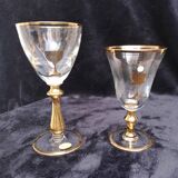 2 verres "souvenir de communion" en verre cristallin