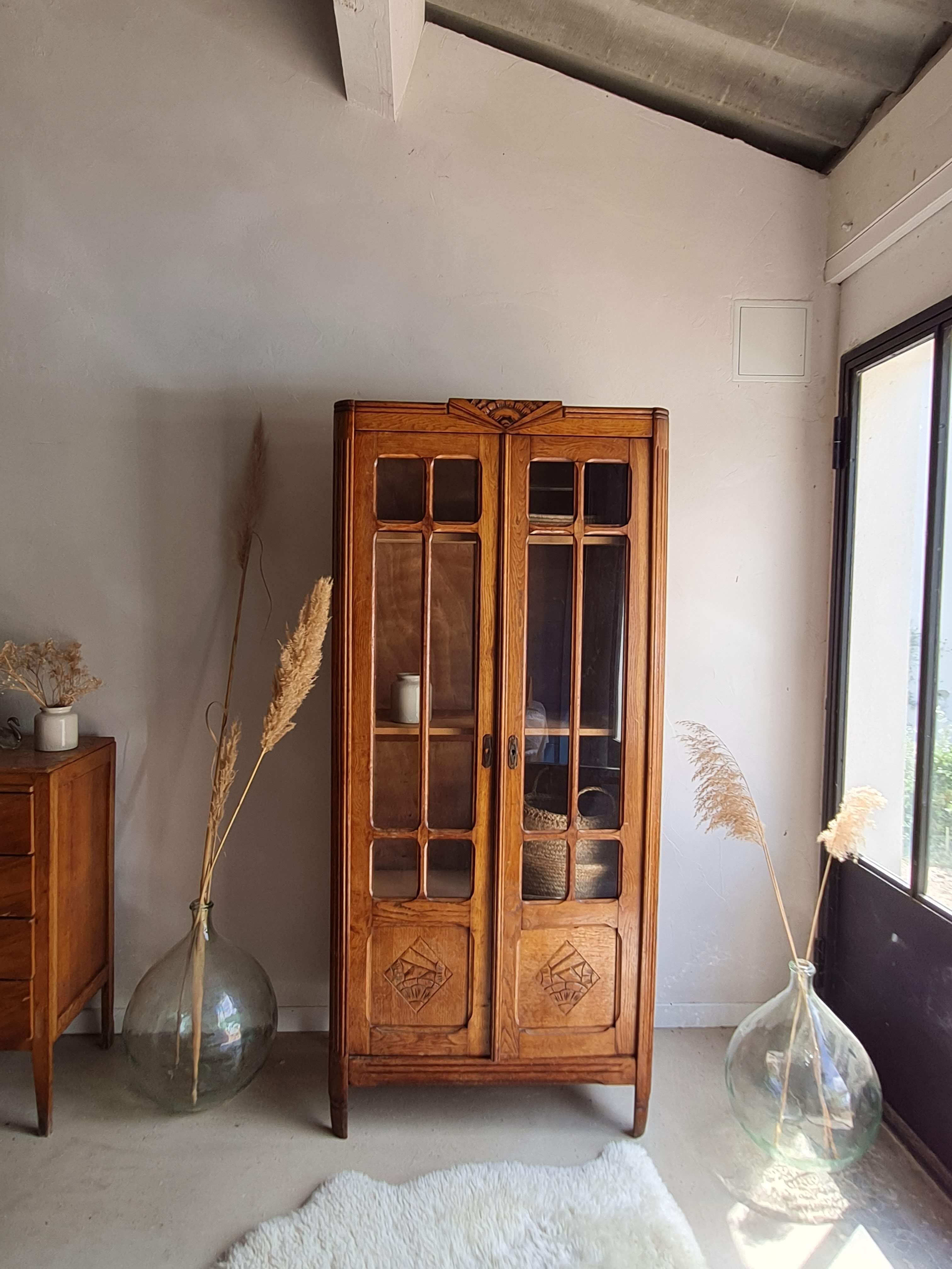 Parisian art deco glass cabinet