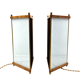 Leonardo Mosso 2 palisander and brass table lamps, Italy 1970s