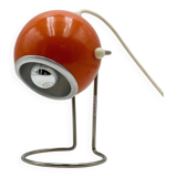 Lampe globe oculaire orange vintage des années 1970 en chrome – Design Space Age