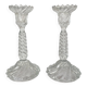 Pair of glass candlesticks