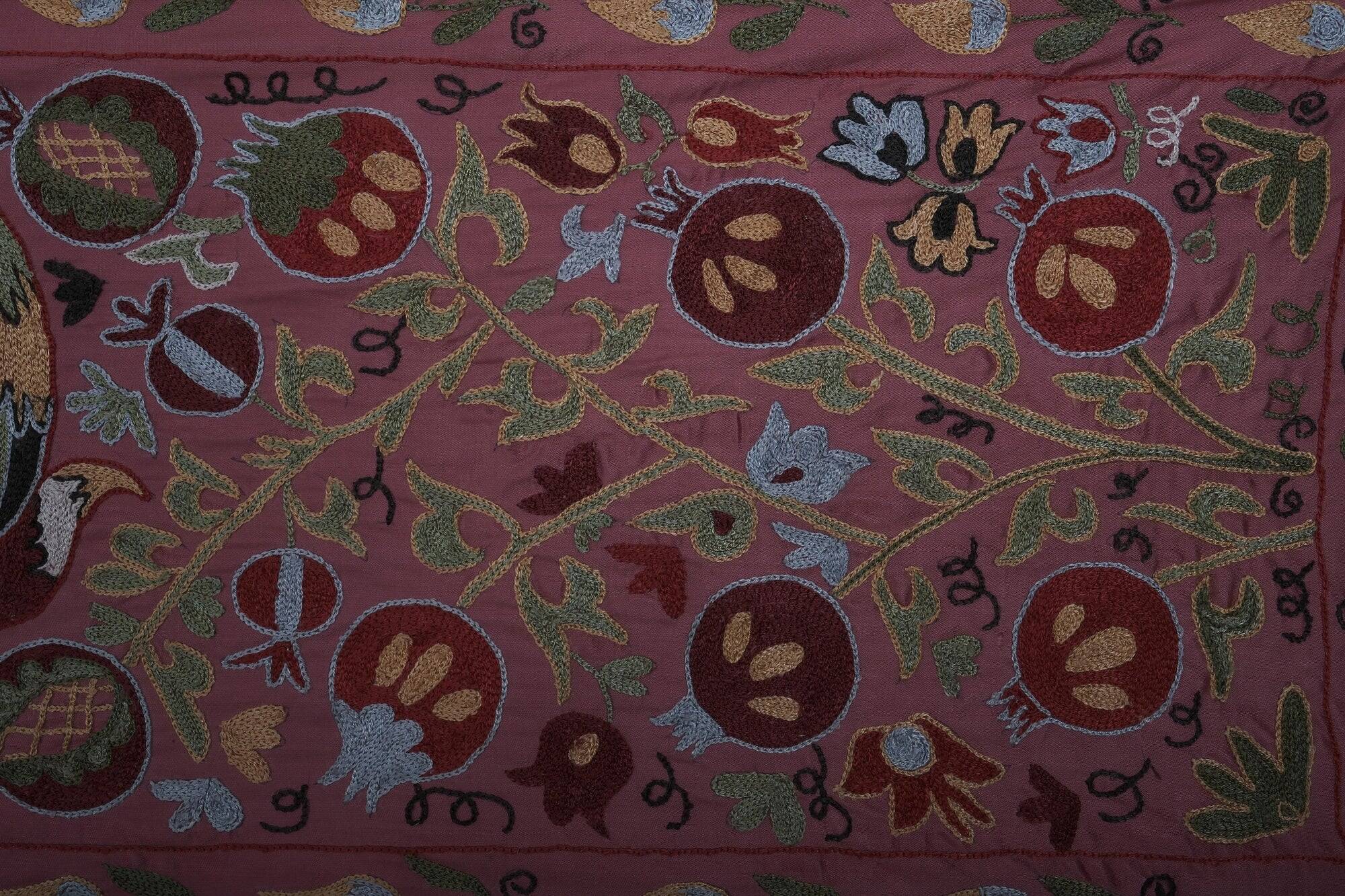 Vintage hand-embroidered tribal tapestry 53x186 cm
