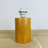 Vintage wooden cylinder lamp by IMT Italy, 1980s