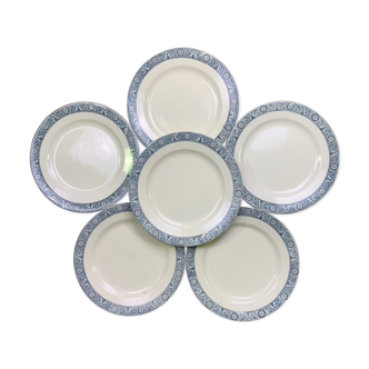 Set of 6 dinner plates Earth iron Lamartine