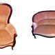 Set of a sofa and a Louis Philippe armchair.