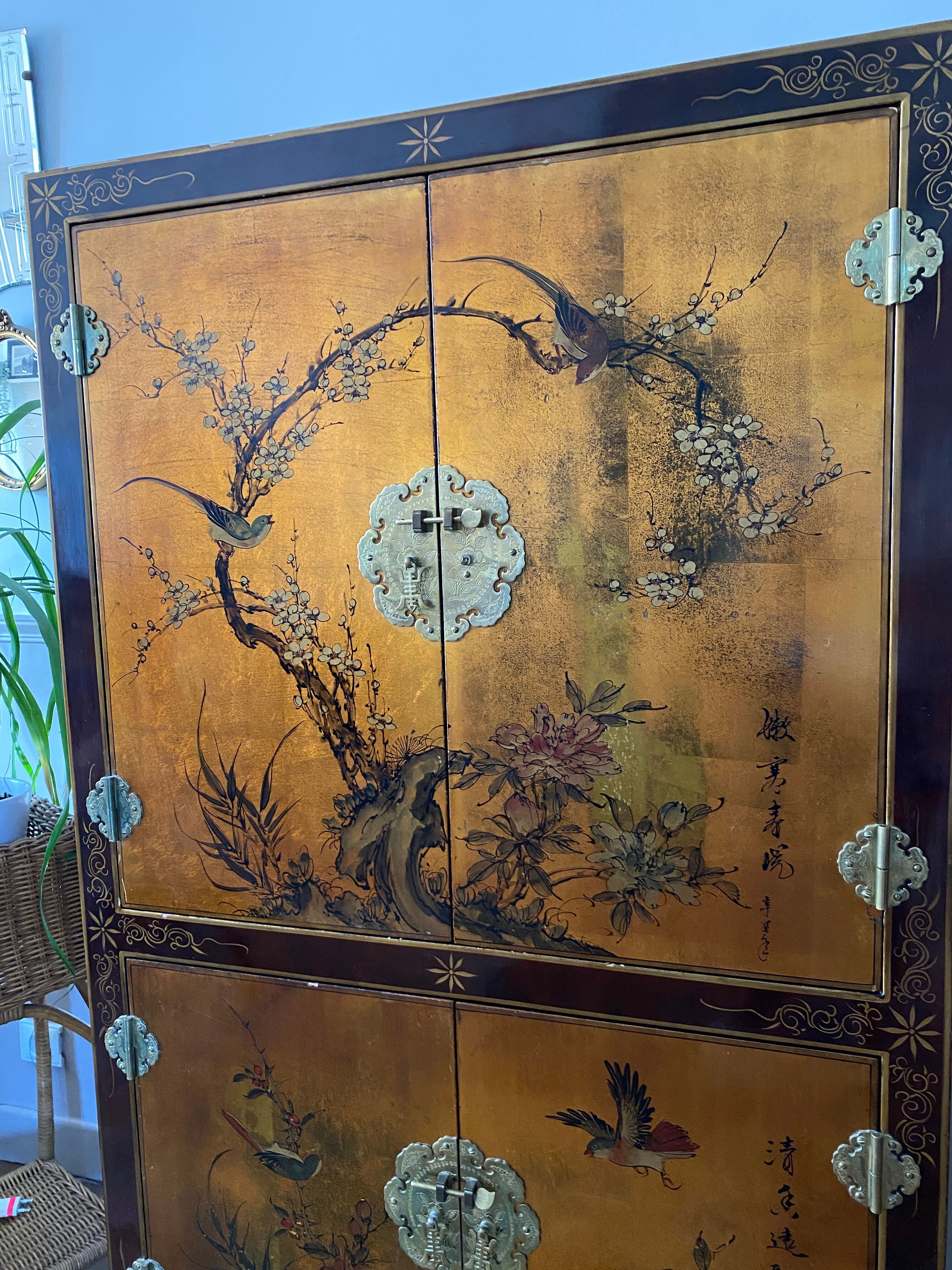 Asian Chinese lacquered sideboard furniture