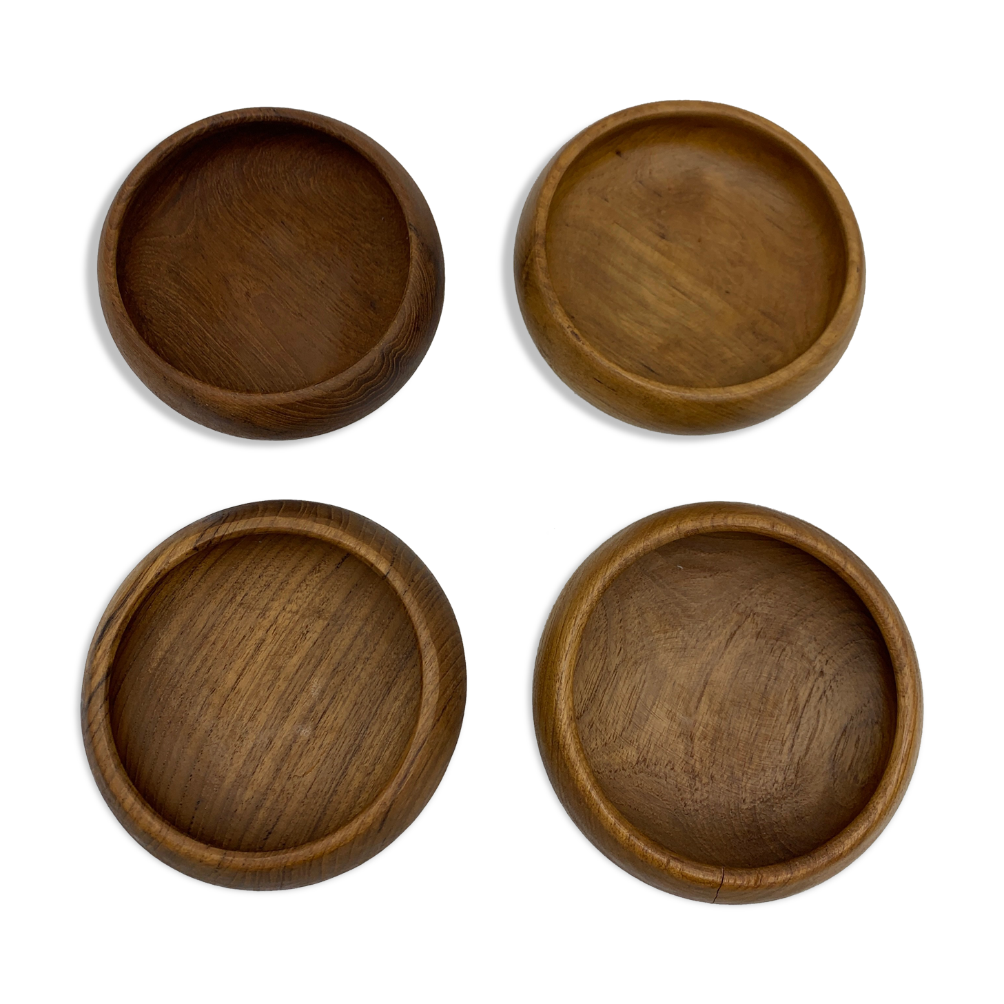 Lot of 4 bowls in Scandinavian teak teak style