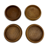 Lot of 4 bowls in Scandinavian teak teak style