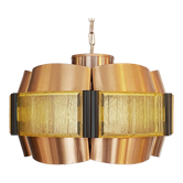 Copper pendant light by Werner Schou for Coronell Elektro. Denmark 1960s