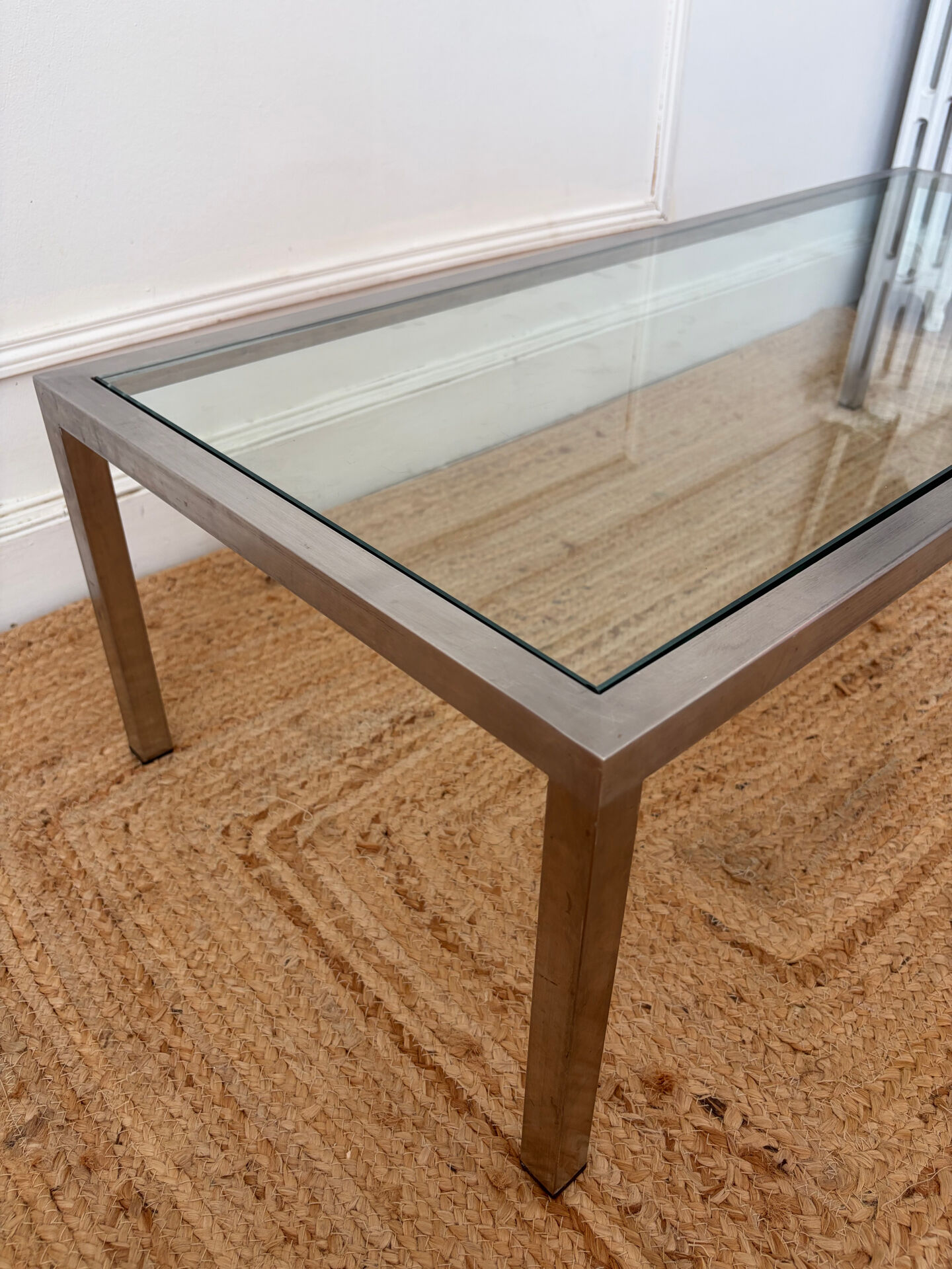Chrome and glass coffee table from the 70s.