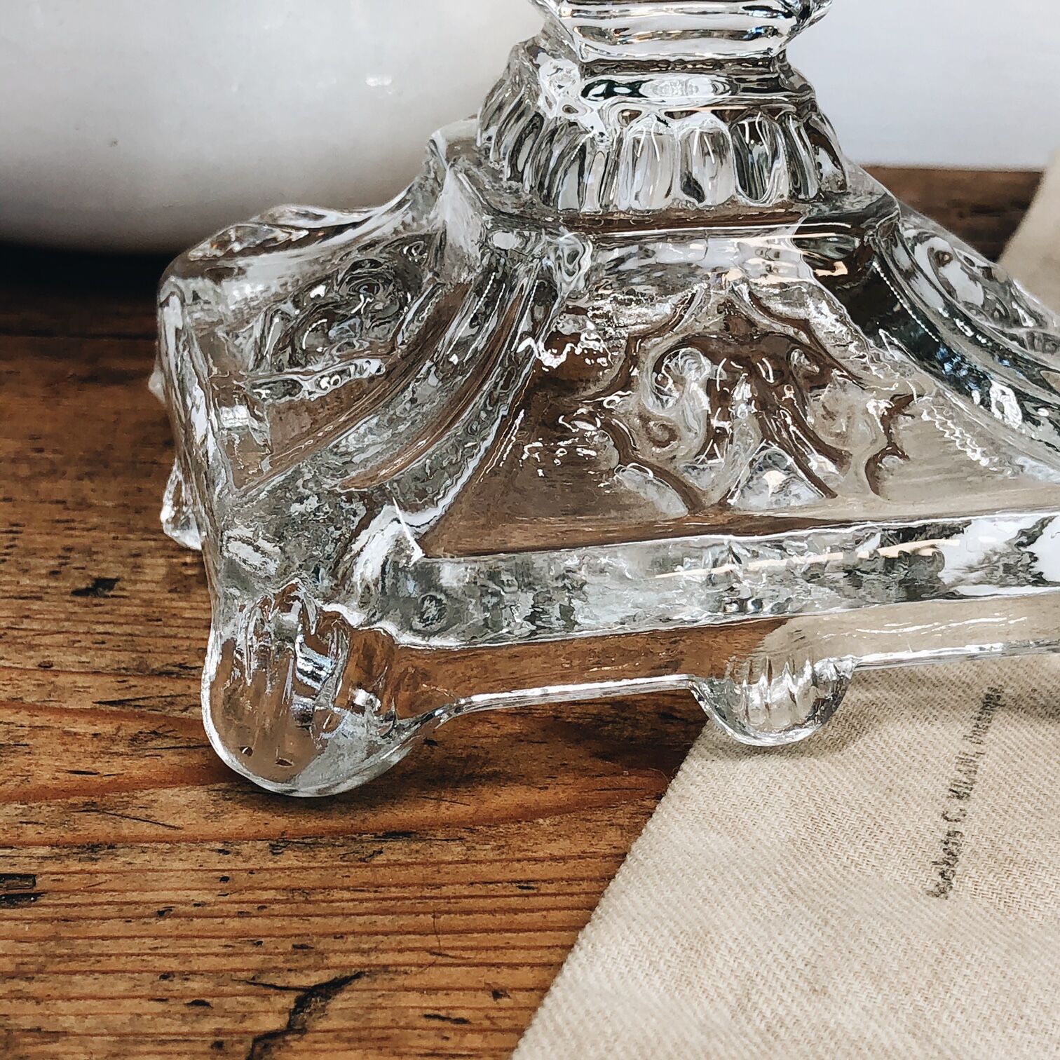 Duo de bougeoirs en verre