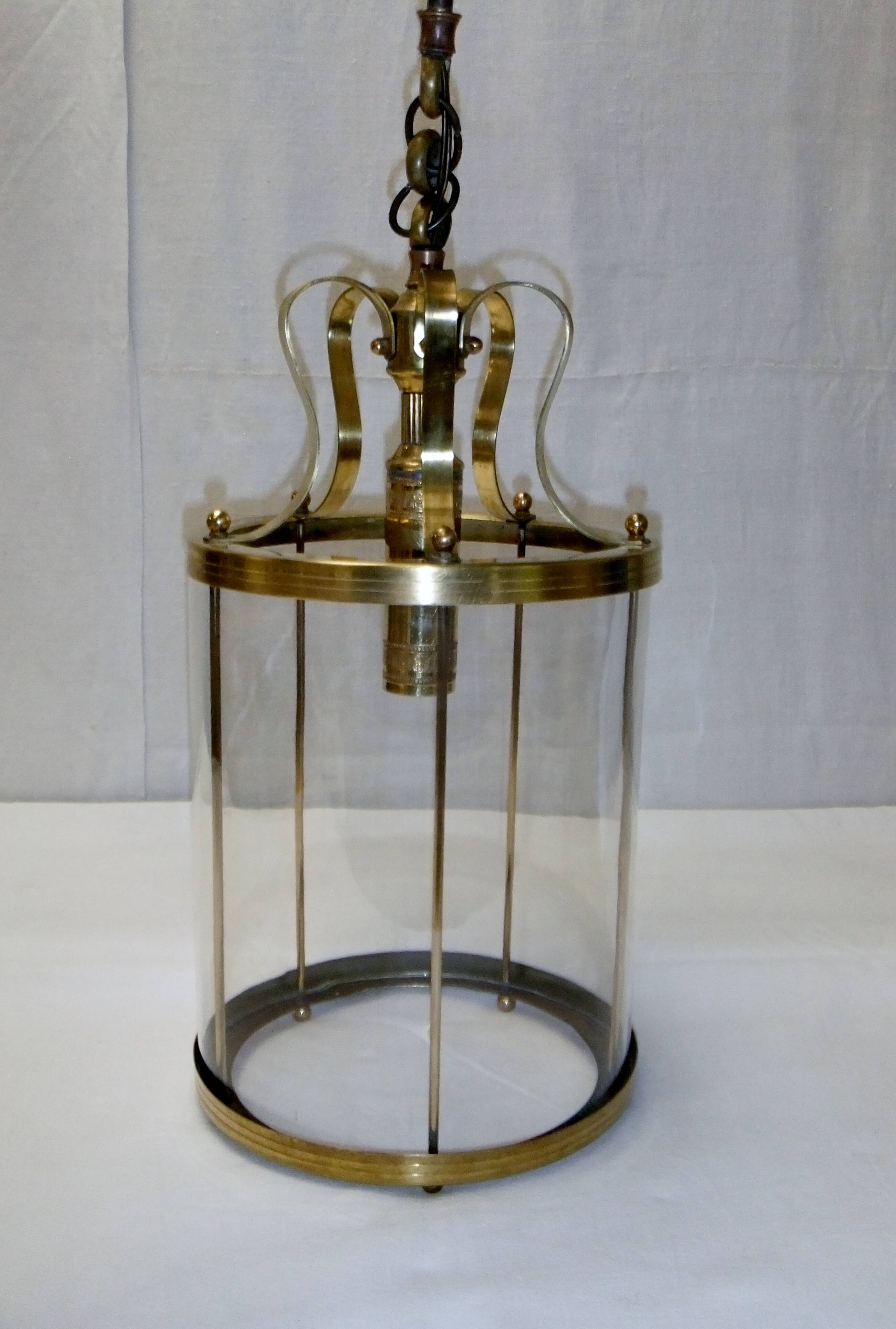 Antique glass cage lantern chandelier