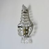 Pair of silver-plated balloon wall lights with pendants, circa 1970.