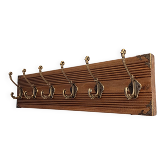 Vintage wall coat rack – 50 cm – 6 metal hooks
