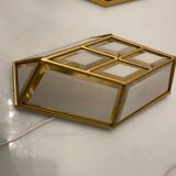 Brass Glass Sconces Set of 2 1970’s