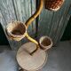 1960s rattan floor lamp – 3-in-1