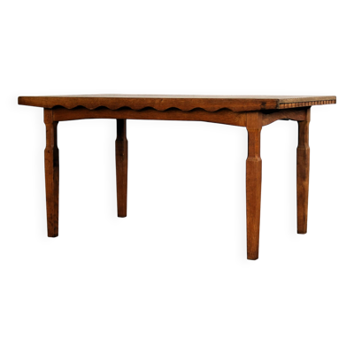Table à manger brutaliste   Table vintage   Chêne   Kjaernulf