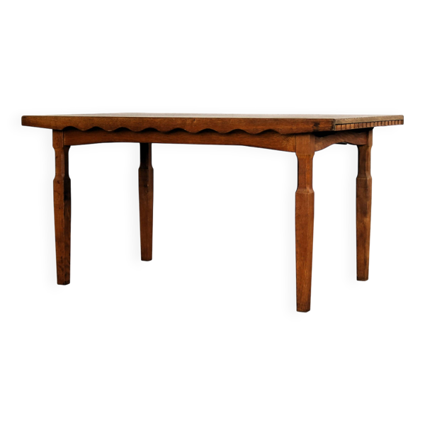 Table à manger brutaliste   Table vintage   Chêne   Kjaernulf