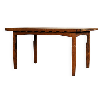 brutalist dining table | vintage table | oak | Kjaernulf