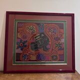 vintage tapestry framed under glass