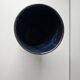Blue ceramic vase with roller signed AB (signature to be identified)