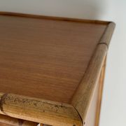 Dalvera wooden and bamboo chest of drawers, 1970