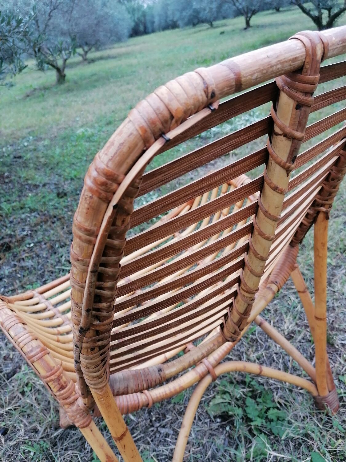 Vintage rattan armchair by Dirk Van Sliedregt for Rohe Noordwolde.