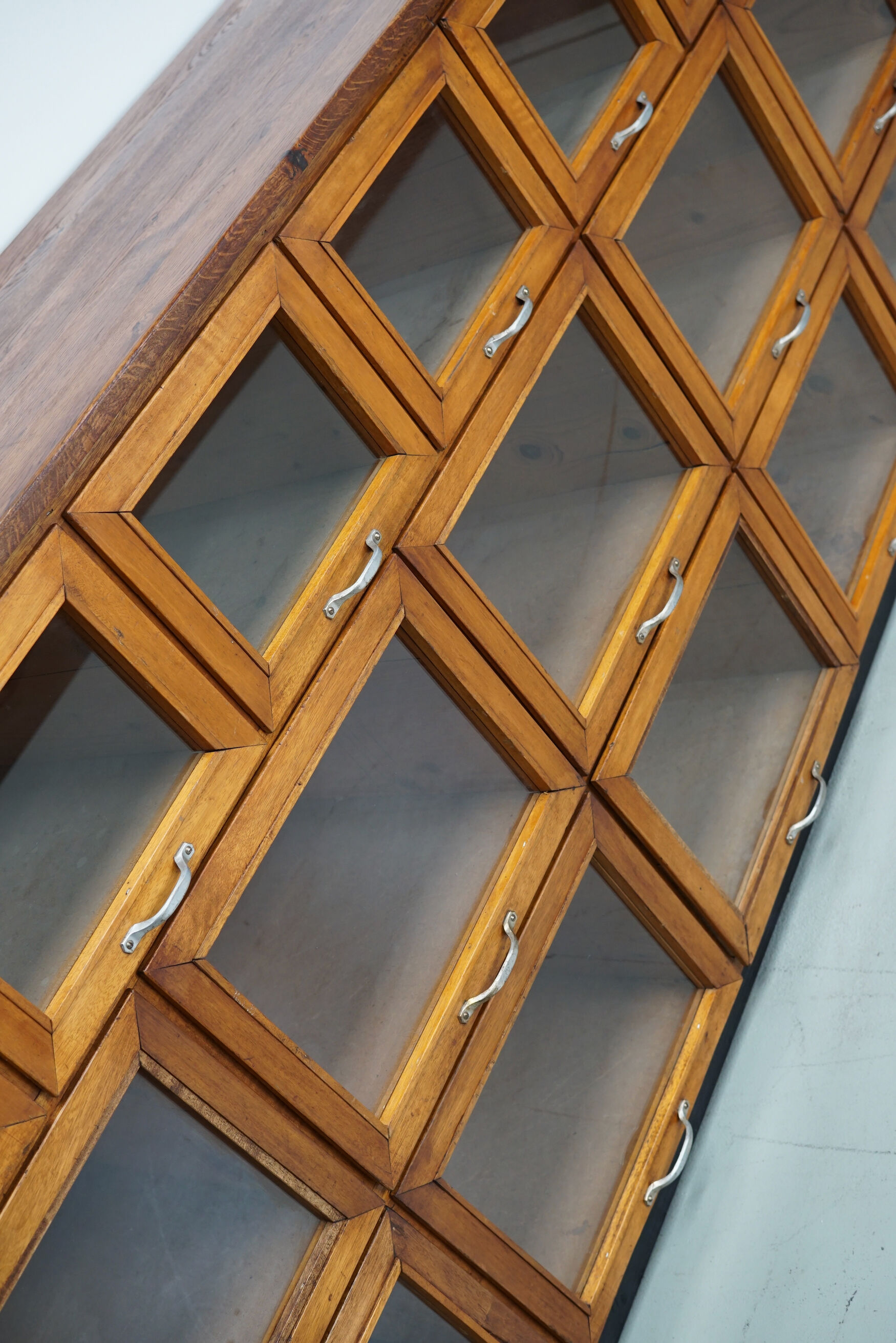 Vintage oak haberdashery cabinet / display cabinet, Netherlands, 1950s