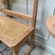 Banc en chêne et cannage