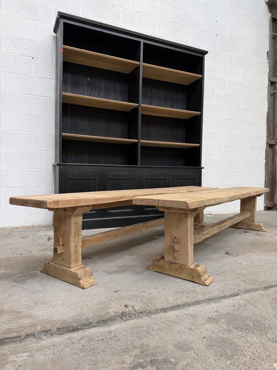 Pair of solid oak benches