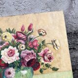 Magnifique Tableau fleurs dans un vase – huile sur toile