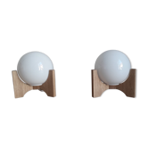 Pair of opaline bedside lamps