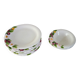 6 plates + 2 bowls Barbotine fruit decor vintage