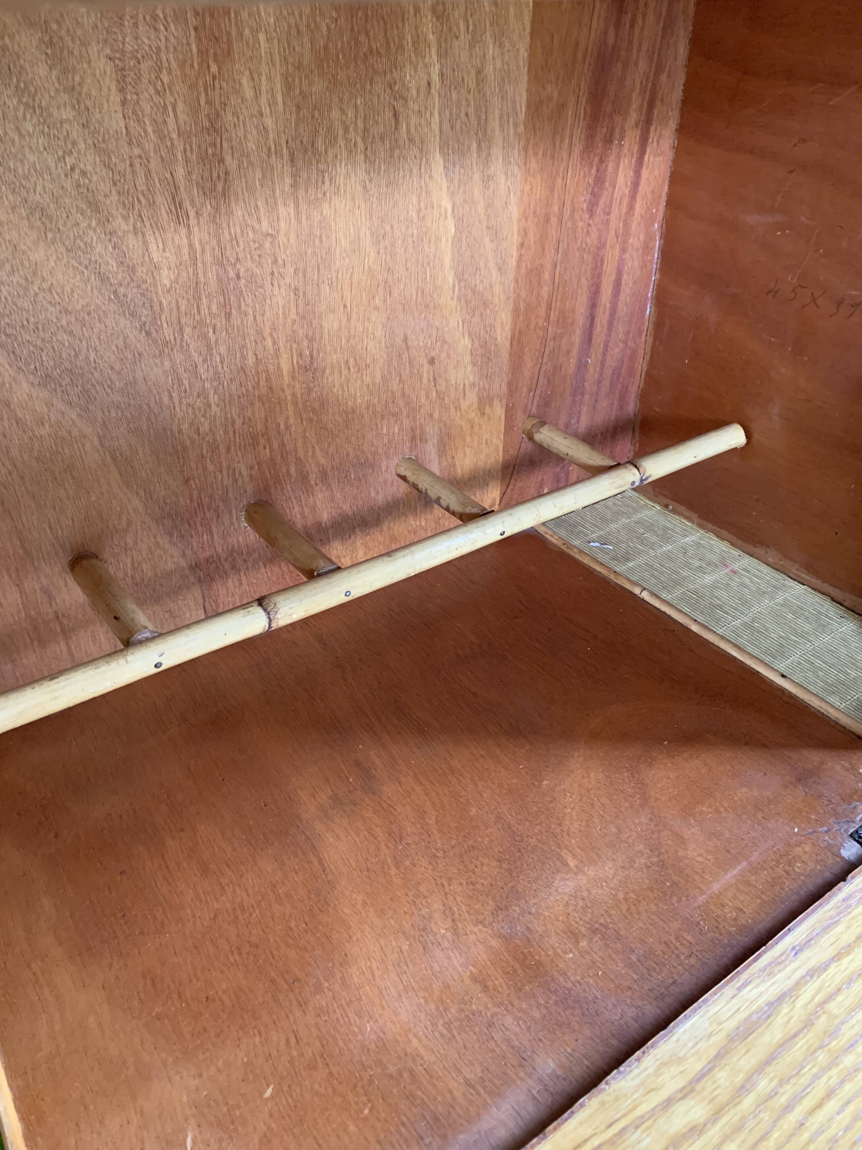 Vintage rattan bar buffet