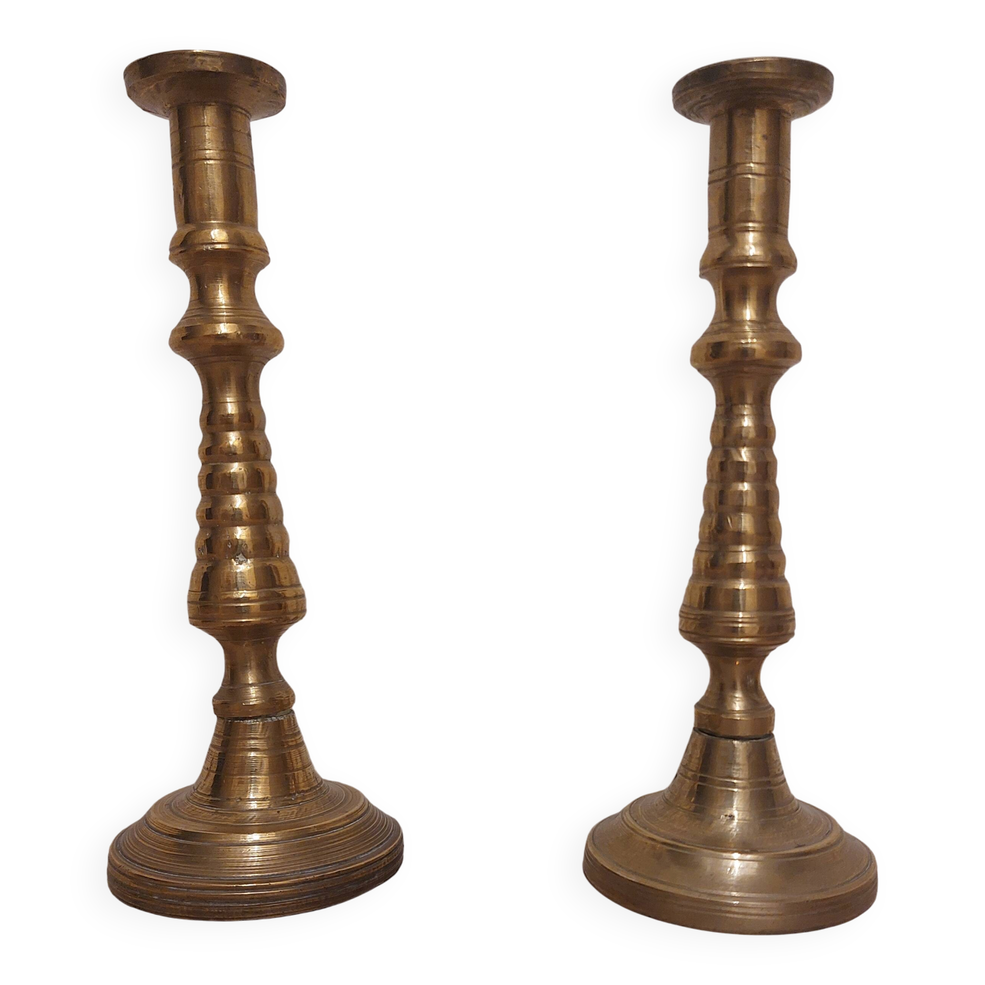 Paire de bougeoirs marocains en cuivre