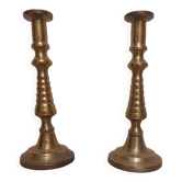 Pair of Moroccan copper candlesticks