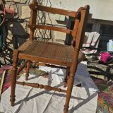 straw-style corner armchair