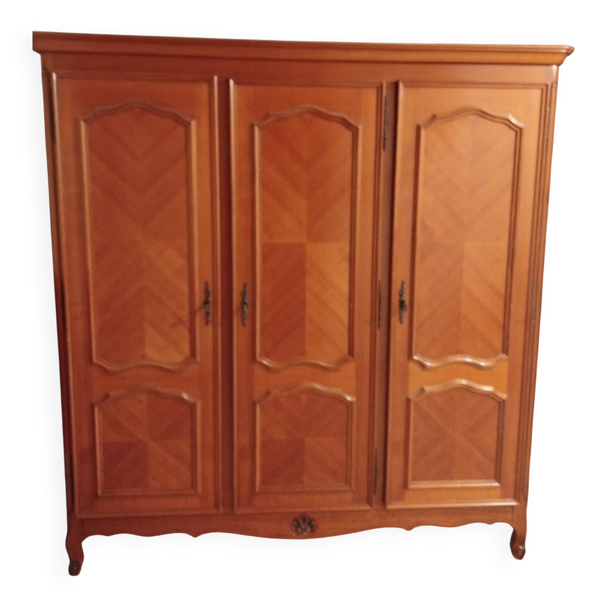 Grande Armoire Merisier - 3 Portes - Style Campagne Chic / Inspiration Loui