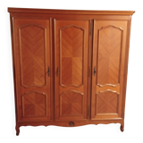 Grande Armoire Merisier - 3 Portes - Style Campagne Chic / Inspiration Loui