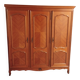 Large Cherry Wood Wardrobe - 3 Doors - Country Chic Style / Louis XIV Inspiration