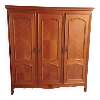 Grande Armoire Merisier - 3 Portes - Style Campagne Chic / Inspiration Loui