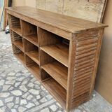 Ancien comptoir de boutiquier en teck birman