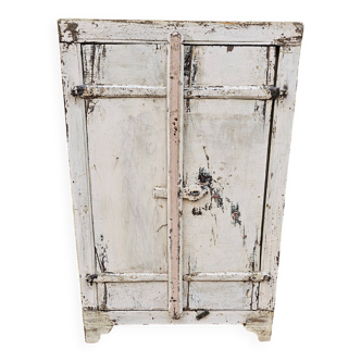Ancien chevet - cabinet tribal en teck birman