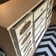 White patinated pine grain cabinet