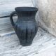 Pitcher in matte and glossy black pottery