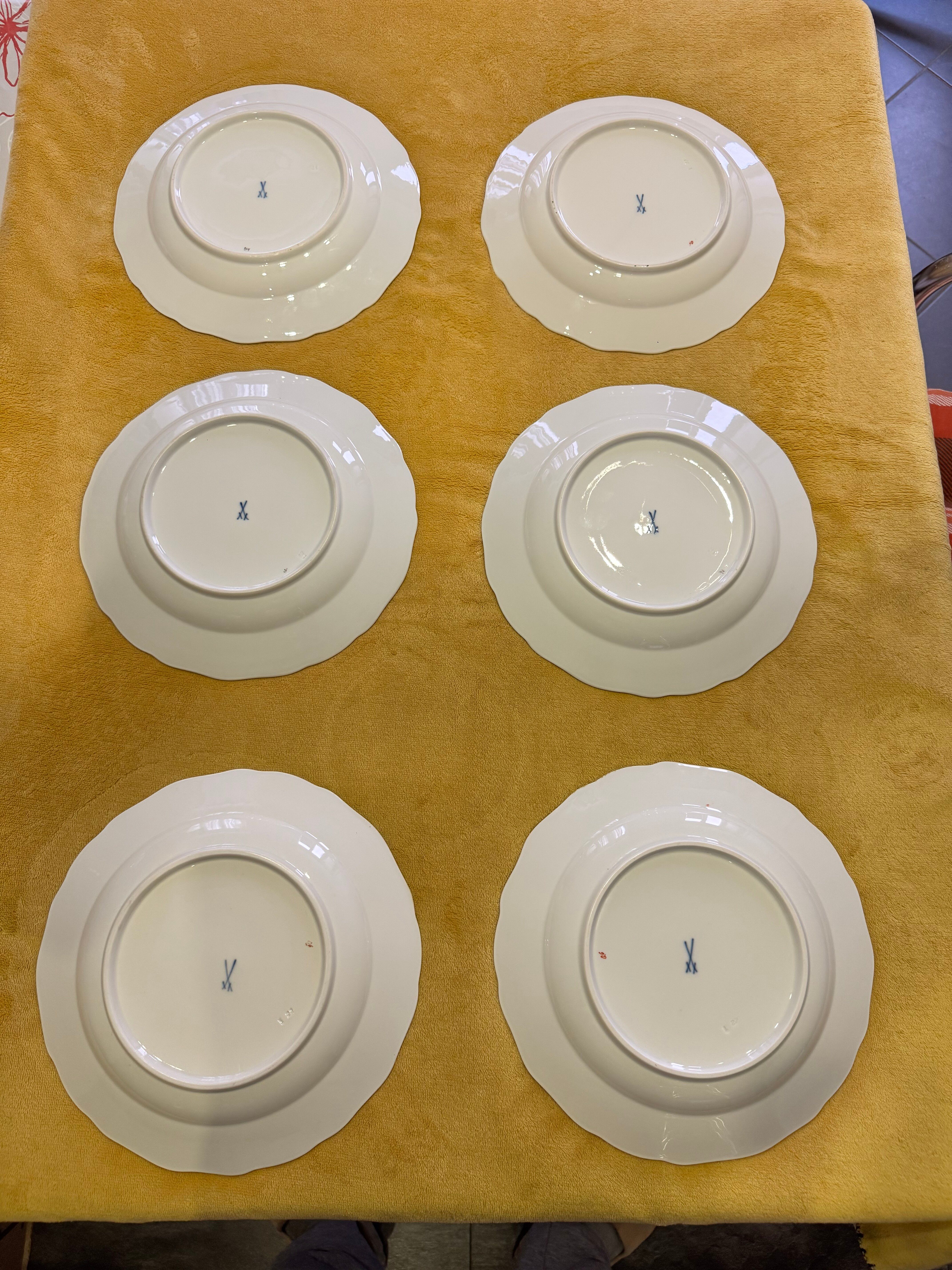 Lot de 6 assiettes Meissen